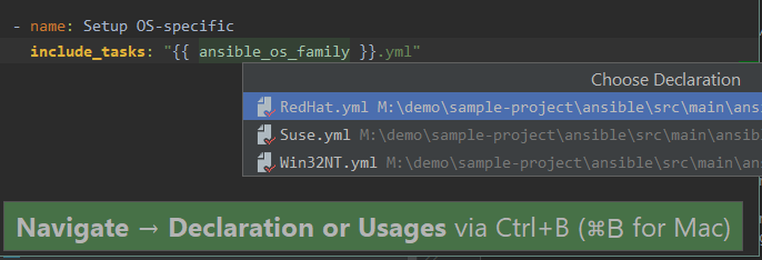 OrchidE Navigation support of dynamic includes