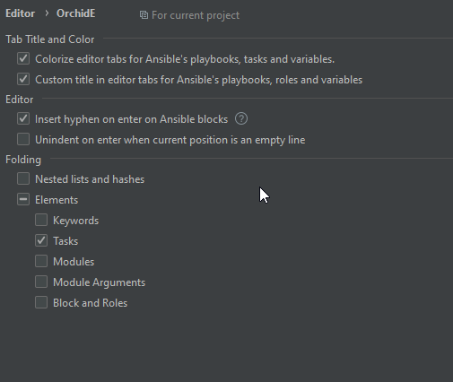 Editor Configuration