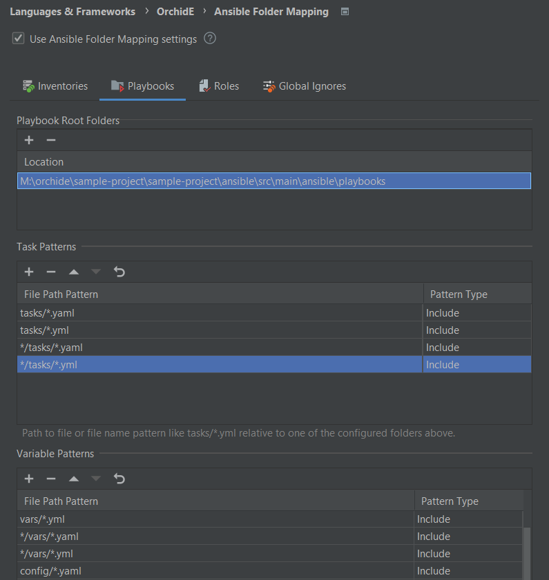 Ansible folder mapping configuration