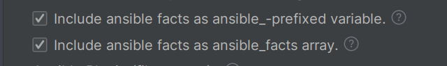 Code Completion settings for Ansible facts