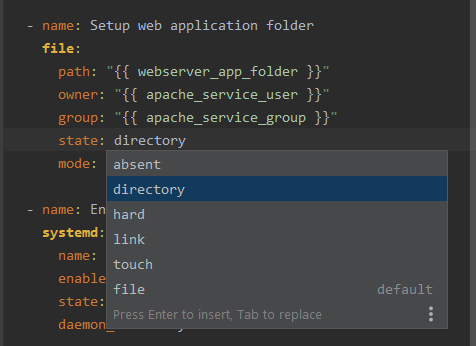 Code completion for module arguments