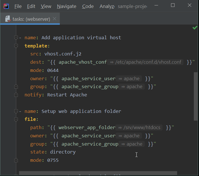 Inlay hint of jinja variables