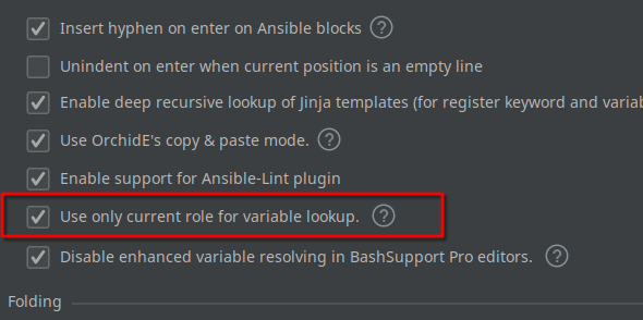 Konfiguration um kontext bezogene code completion in Rollen abzuschalten