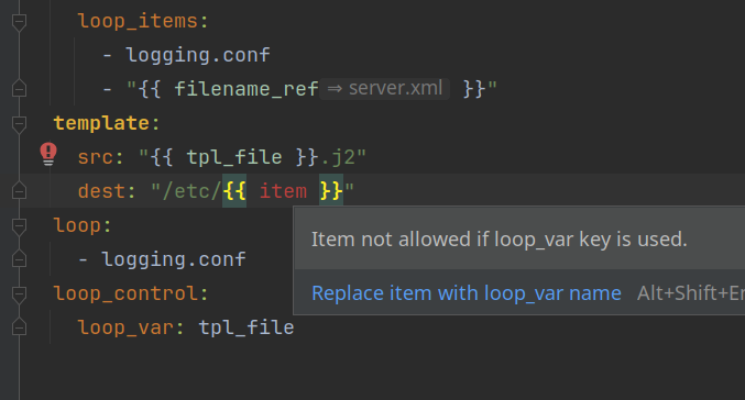 Inspection Wrong usage of item