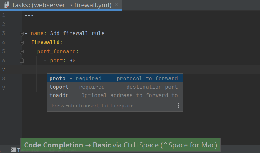 Code completion für Unter-Parameter von Modul-Argumenten