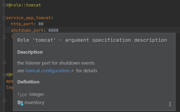 Quick documentation for group and host variables